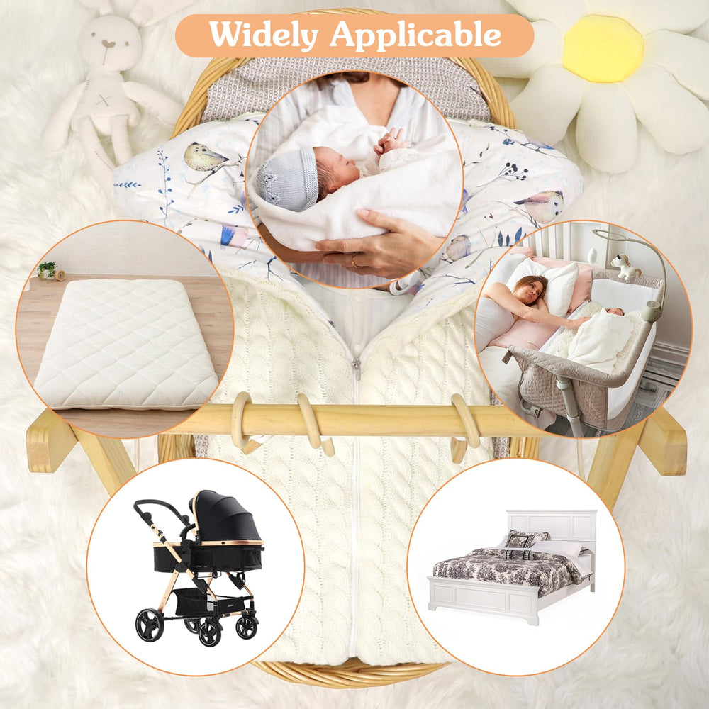 Winmany Colorful Newborn Swaddle Blanket stroller wrap in use while out and about.