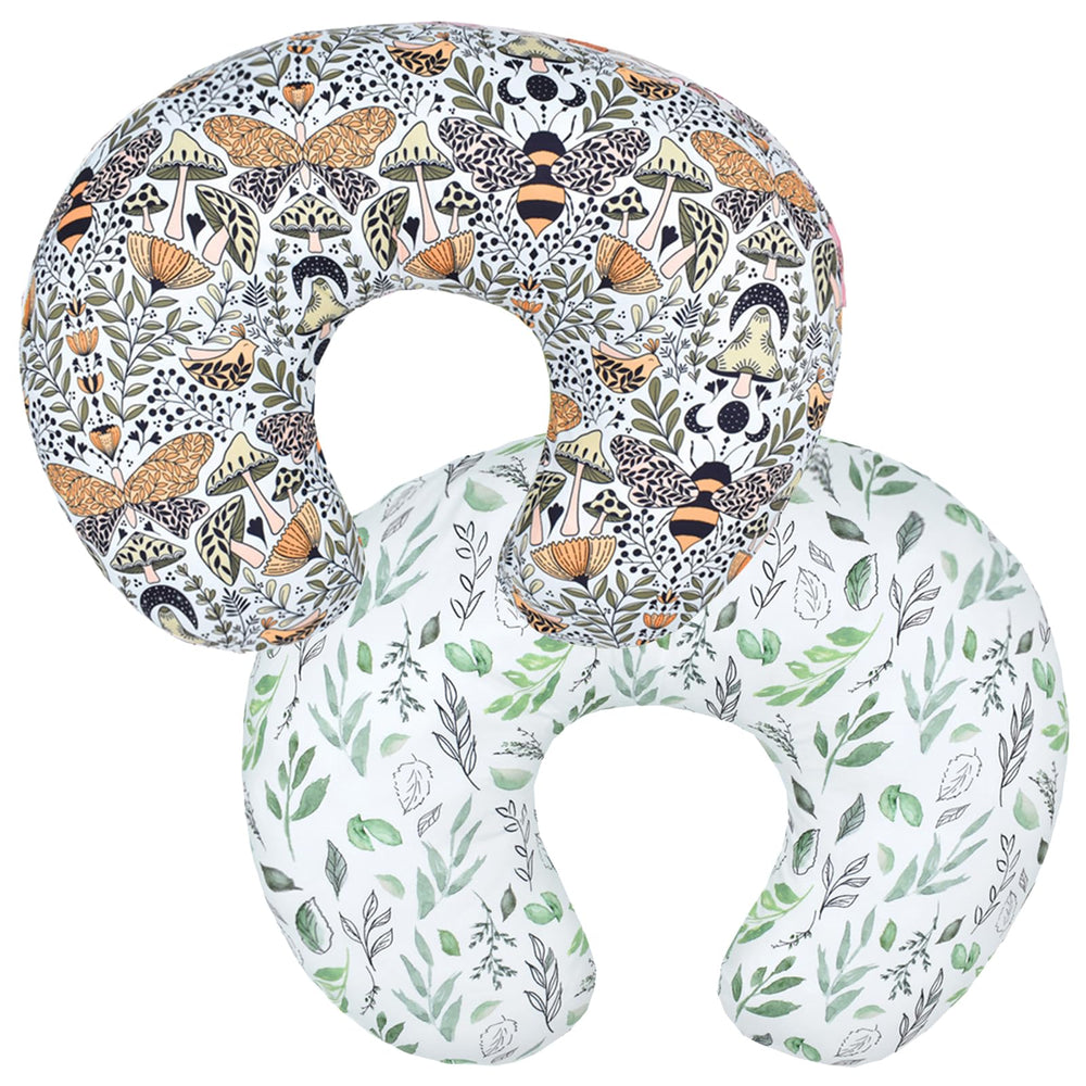 Winmany forest floral nursing pillow cover front view showing cozy fabric