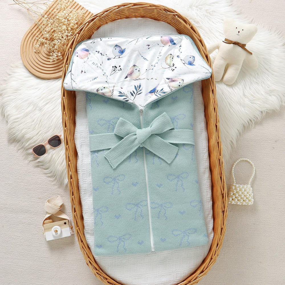 Winmany swaddle bow blue-pattern stylish design for newborns and gifting