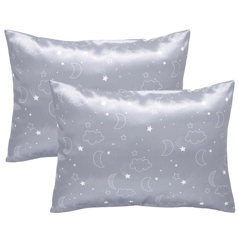 Winmany toddler pillowcase with grey cloud moon pattern for cozy bedtime