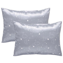 Winmany toddler pillowcase with grey cloud moon pattern for cozy bedtime