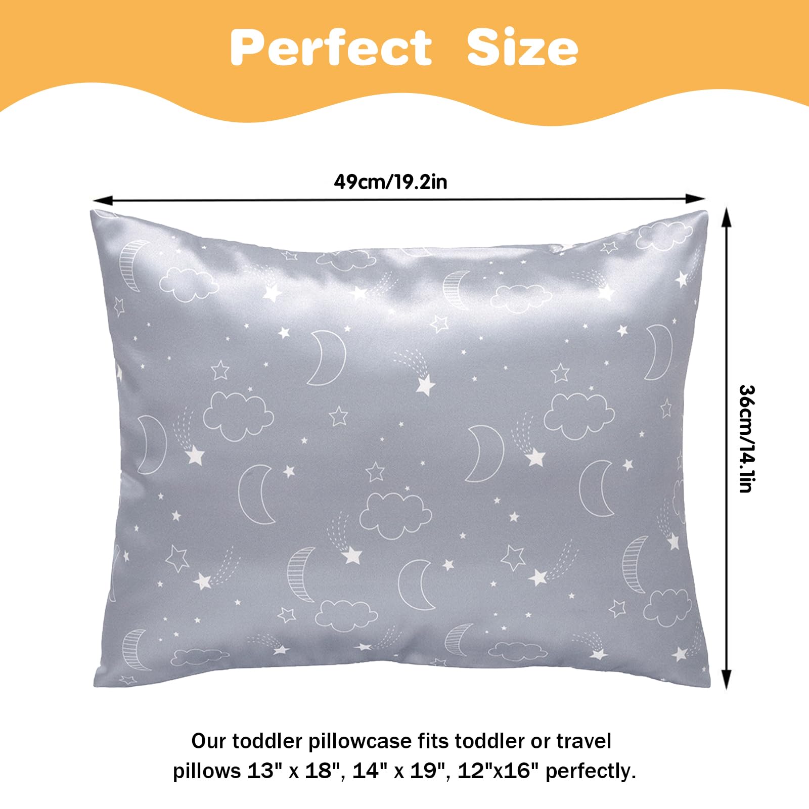 Winmany toddler pillowcase with grey cloud star pattern for playful naps