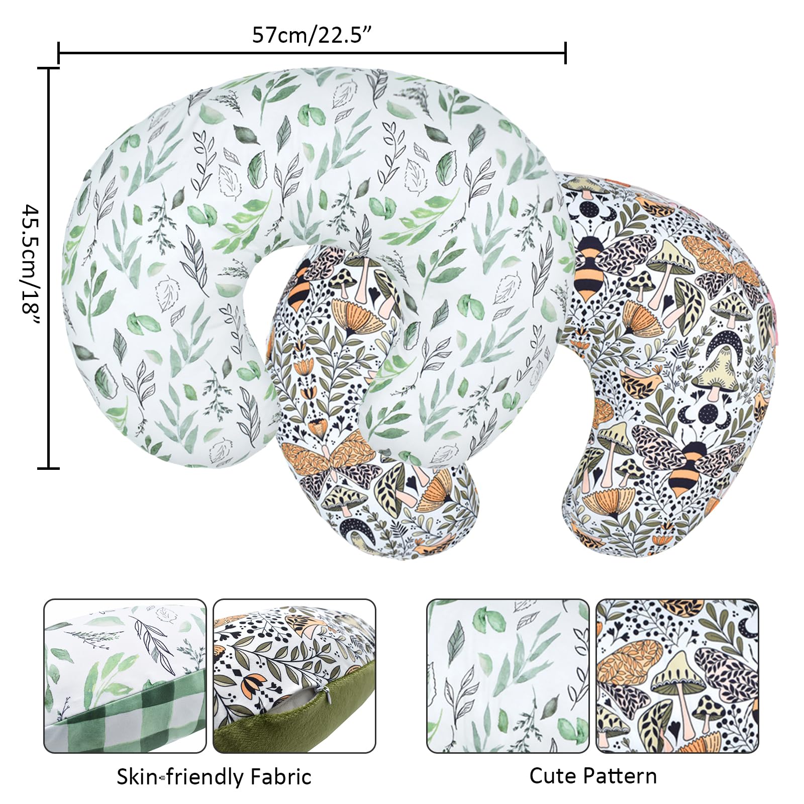 Winmany two-pack of baby nursing pillow covers for convenient swaps