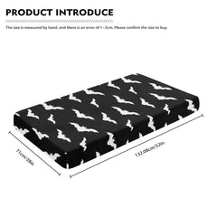 Winpema bat-pattern crib sheet with elastic edge demonstrating wrinkle-free fit