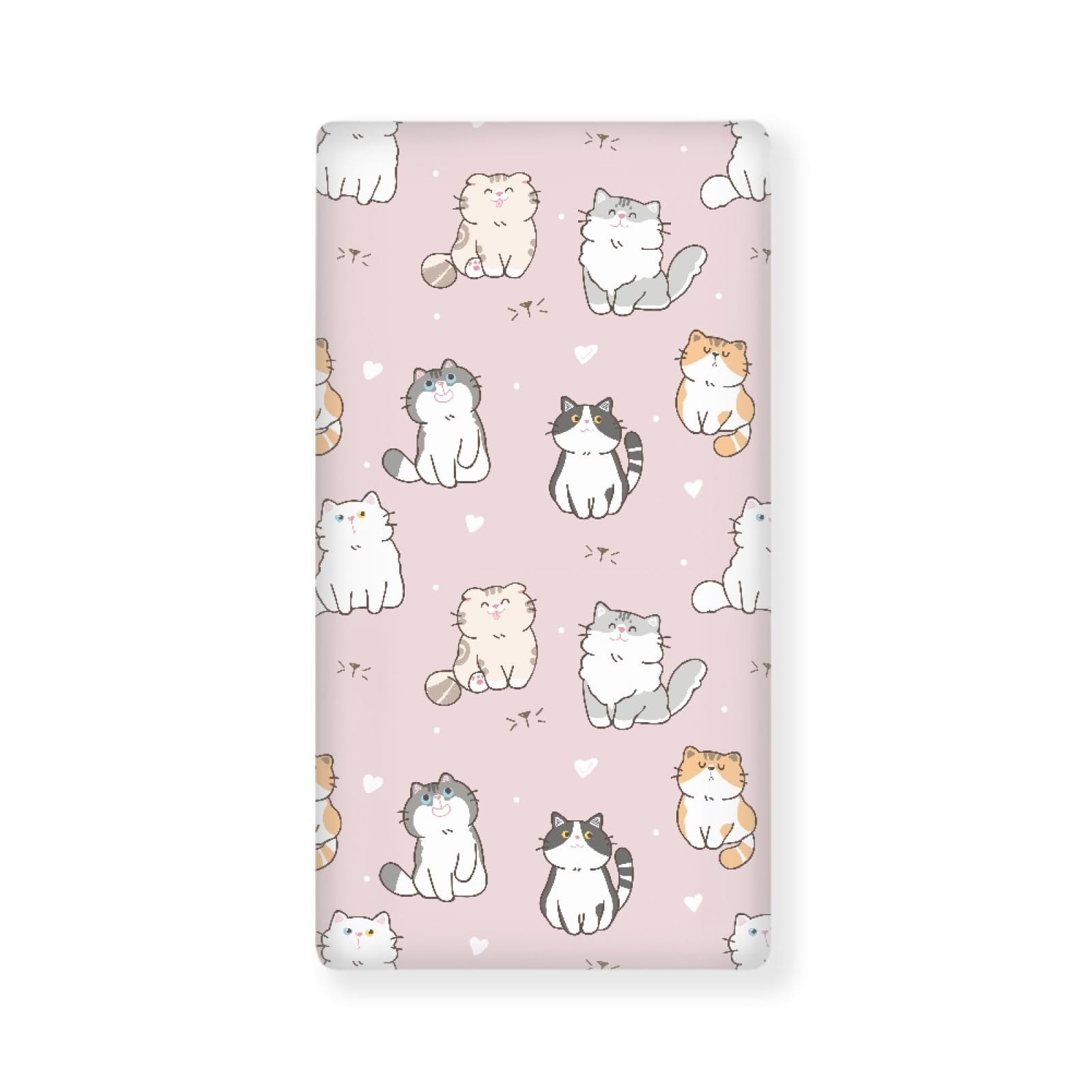 Winpema cartoon cat fitted crib sheet on mattress for snug, cozy sleep.