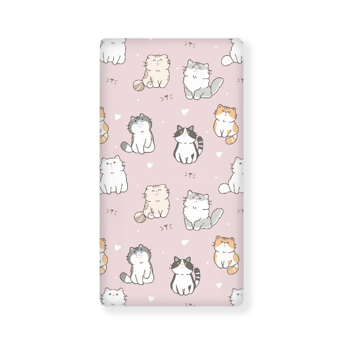 Winpema cartoon cat fitted crib sheet on mattress for snug, cozy sleep.