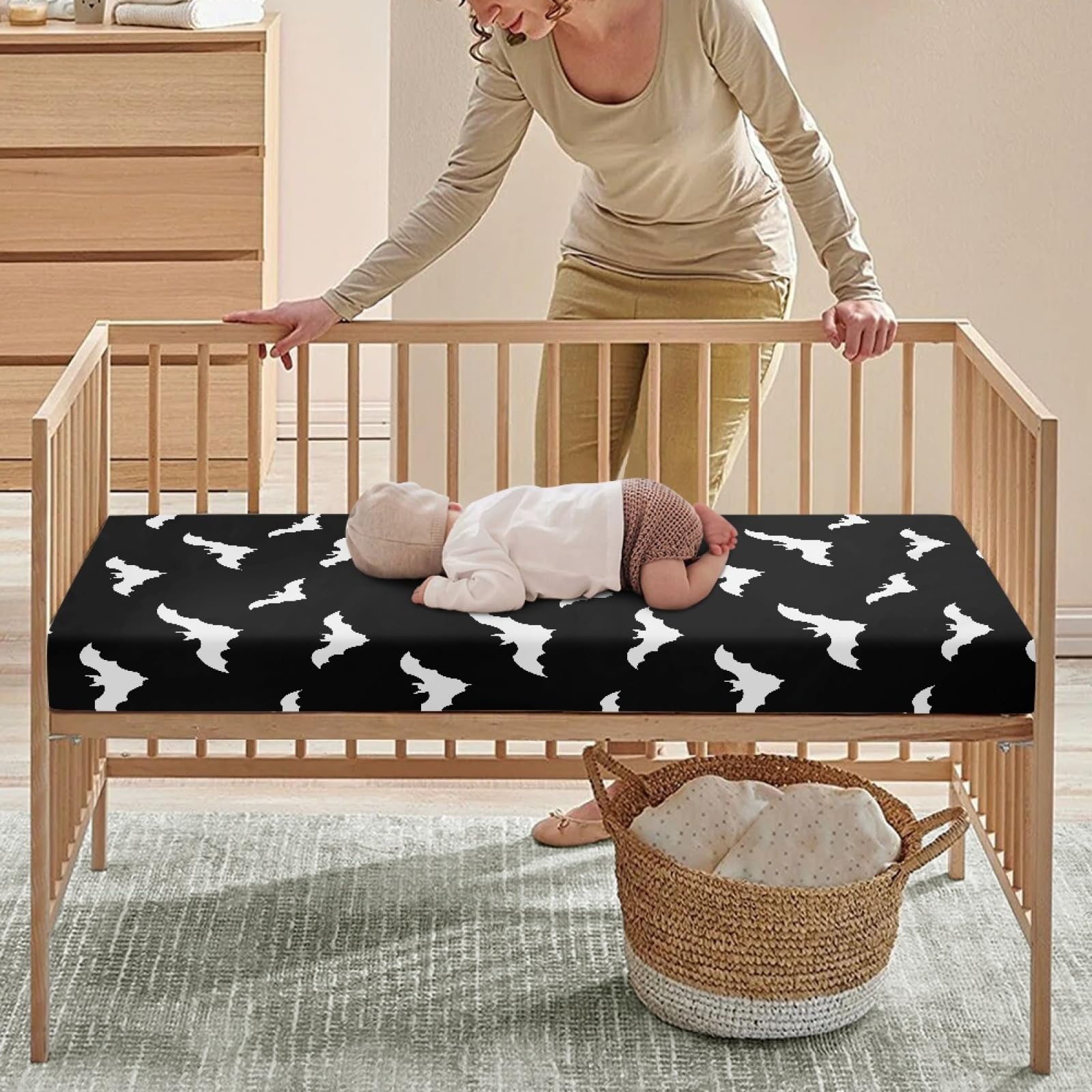 Winpema soft polyester crib sheet close-up highlighting gentle fabric