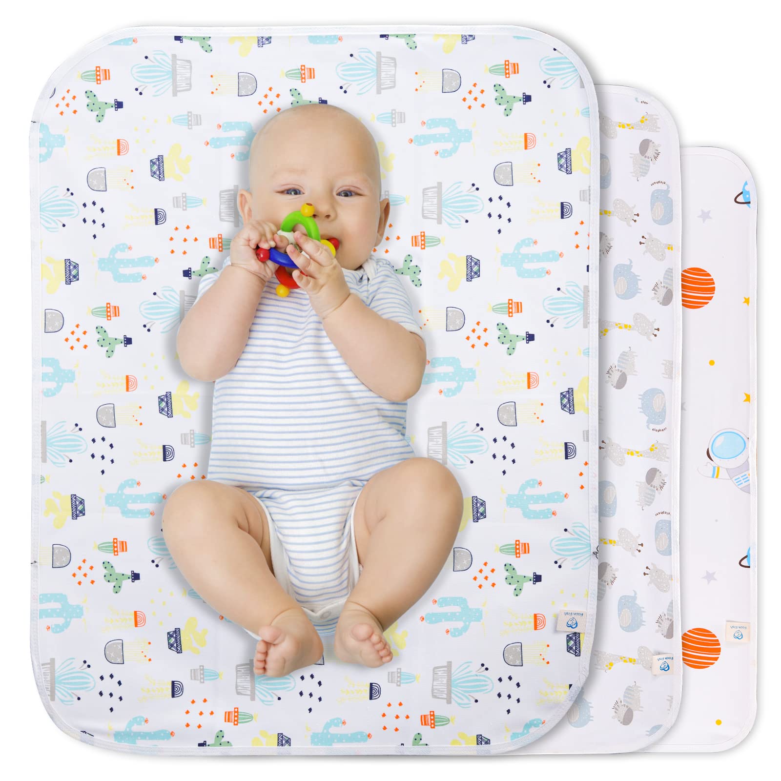 WinReal baby diaper pad folded compact fits in a bag for easy travel.