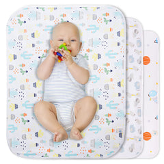 WinReal baby diaper pad folded compact fits in a bag for easy travel.