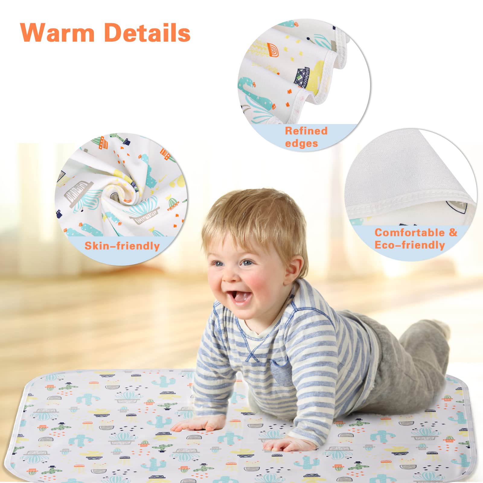 WinReal baby diaper pad waterproof film close-up highlights moisture protection and breathability.