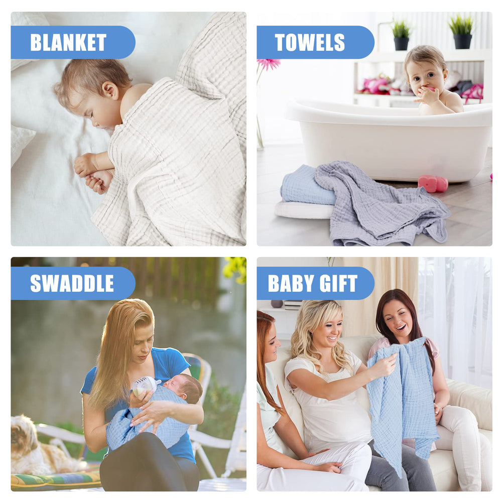 WinReal muslin baby towels folded close-up highlights plush texture