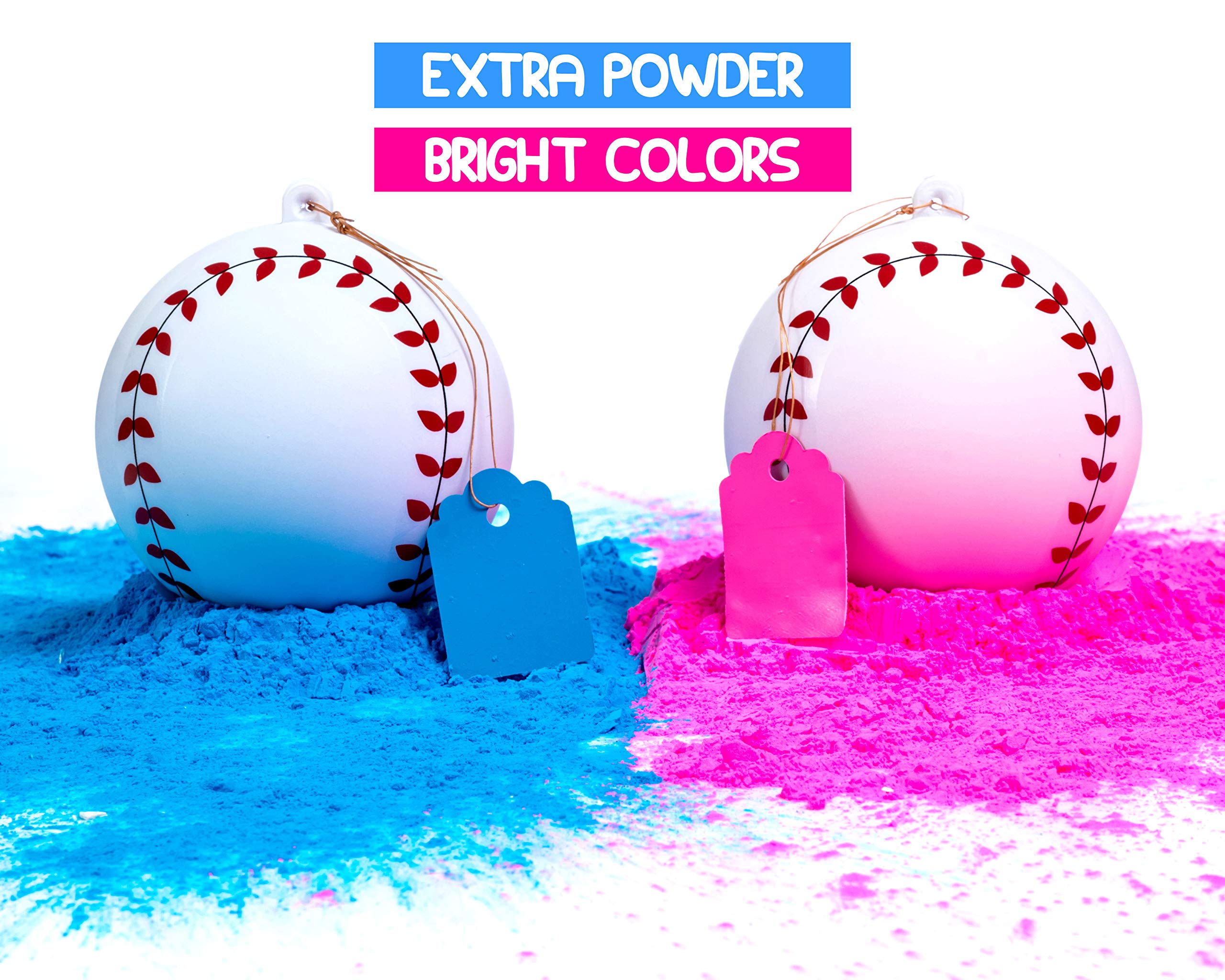 Winsharp gender reveal baseball showing blue powder burst for suspenseful reveal.