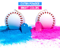 Winsharp gender reveal baseball showing blue powder burst for suspenseful reveal.