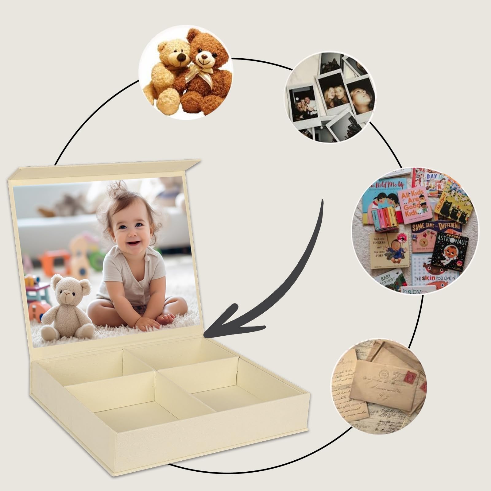WINTC baby keepsake box glass vials for delicate keepsakes