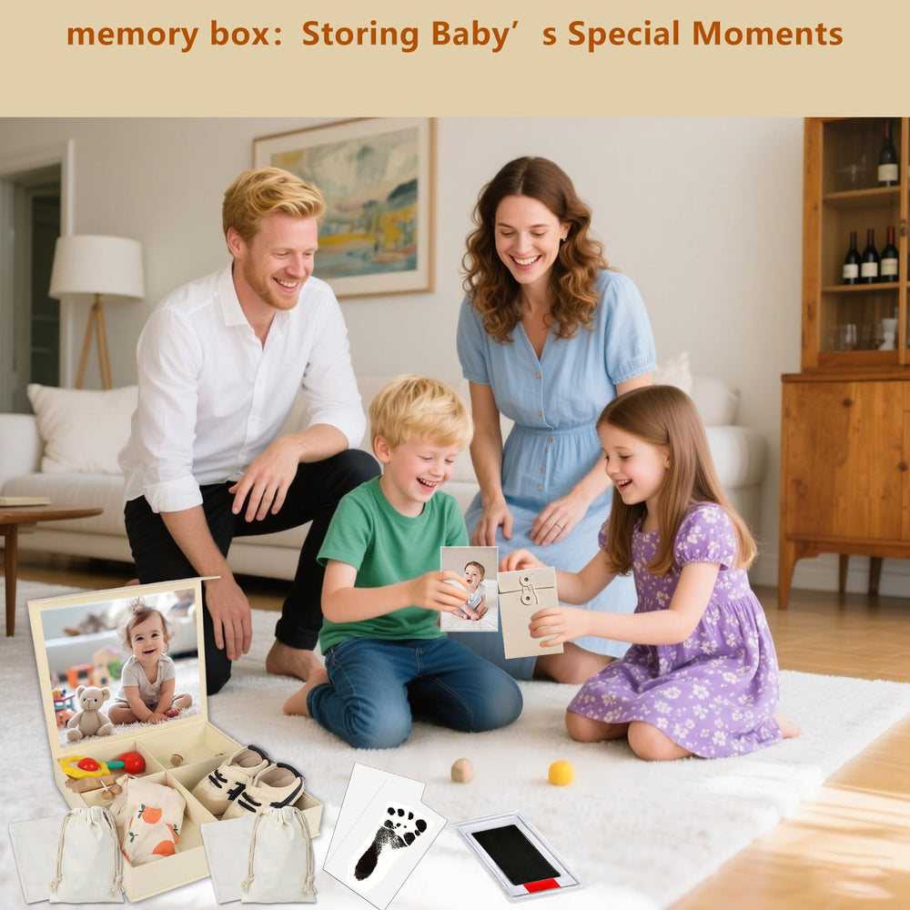 WINTC baby keepsake box handprint kit for personalizing baby memories