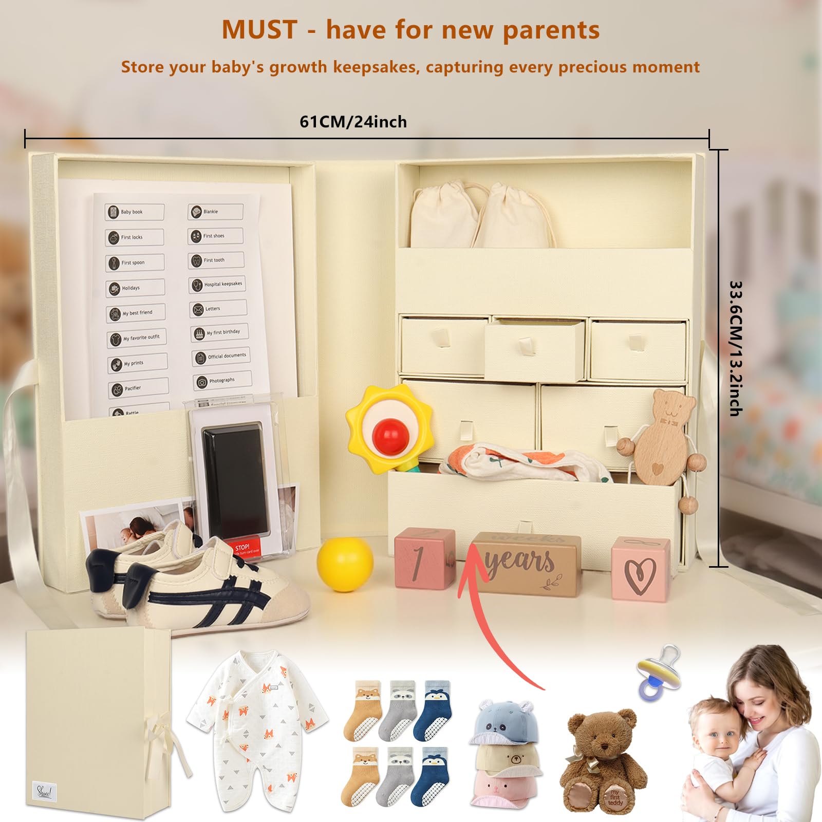 WINTC Memory Box for Kids canvas bag included boosts portability and neat storage.