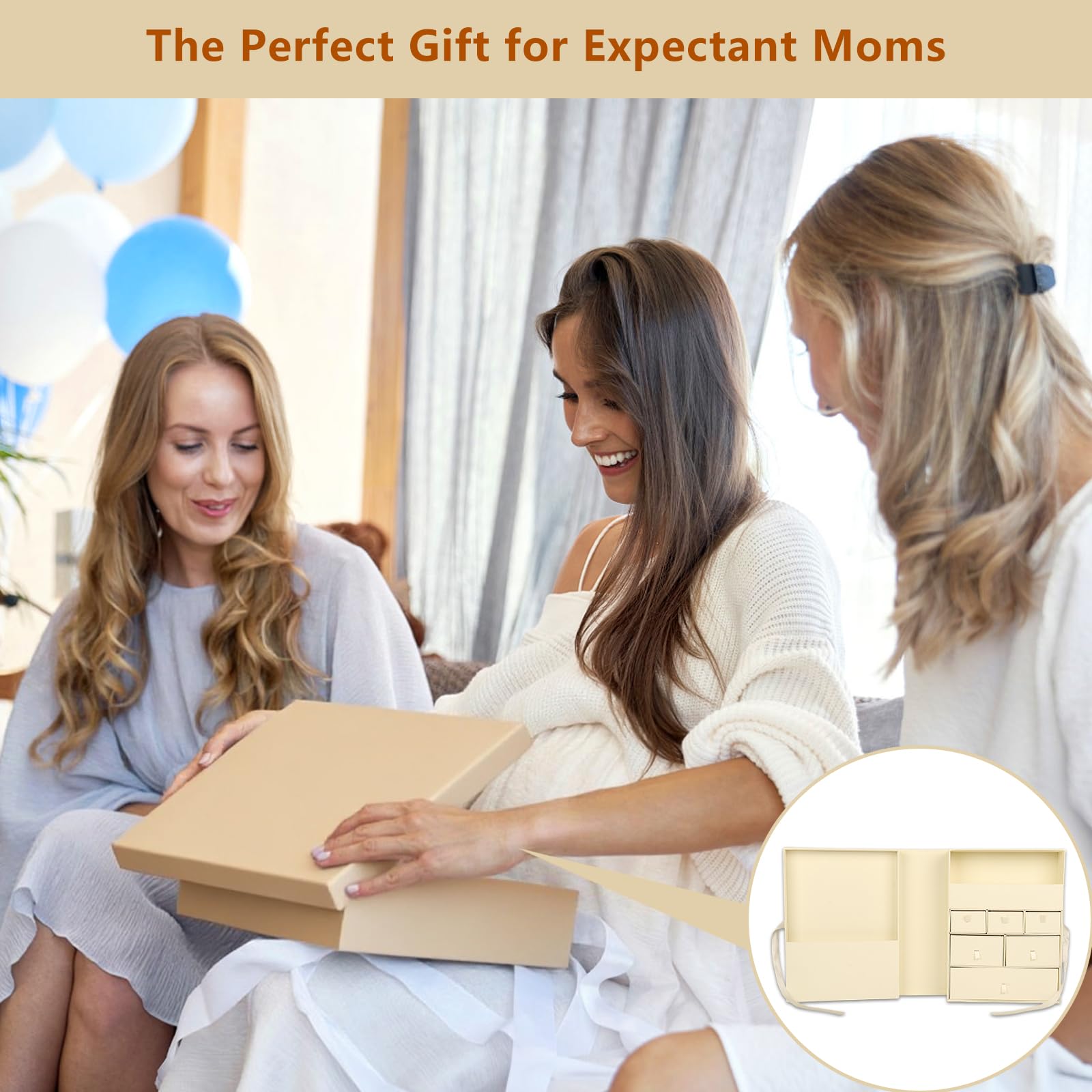 WINTC Memory Box for Kids five-drawer setup highlighting compact organization of baby mementos.
