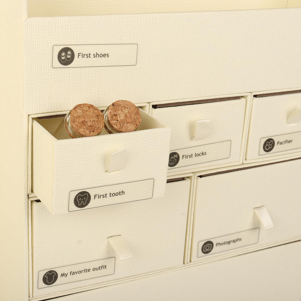 WINTC Memory Box for Kids small glass vials for compact storage of tiny mementos.