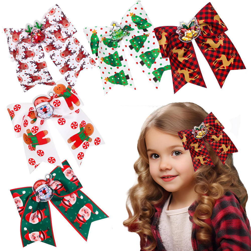 Winthrop Christmas hair clip Santa bow adds festive charm for kids.