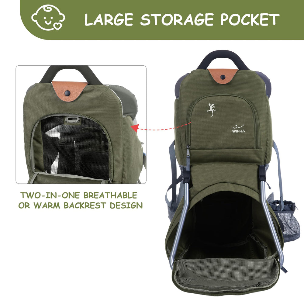 WIPHA Backpack under-seat storage holds wipes and extras for quick-change moments.