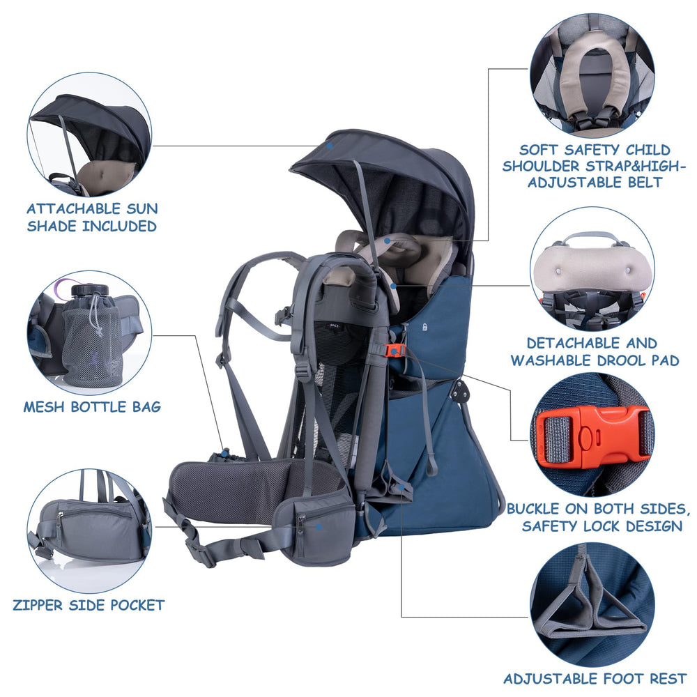 WIPHA seat and foot pedal adjustable for growing toddlers on outdoor adventures.