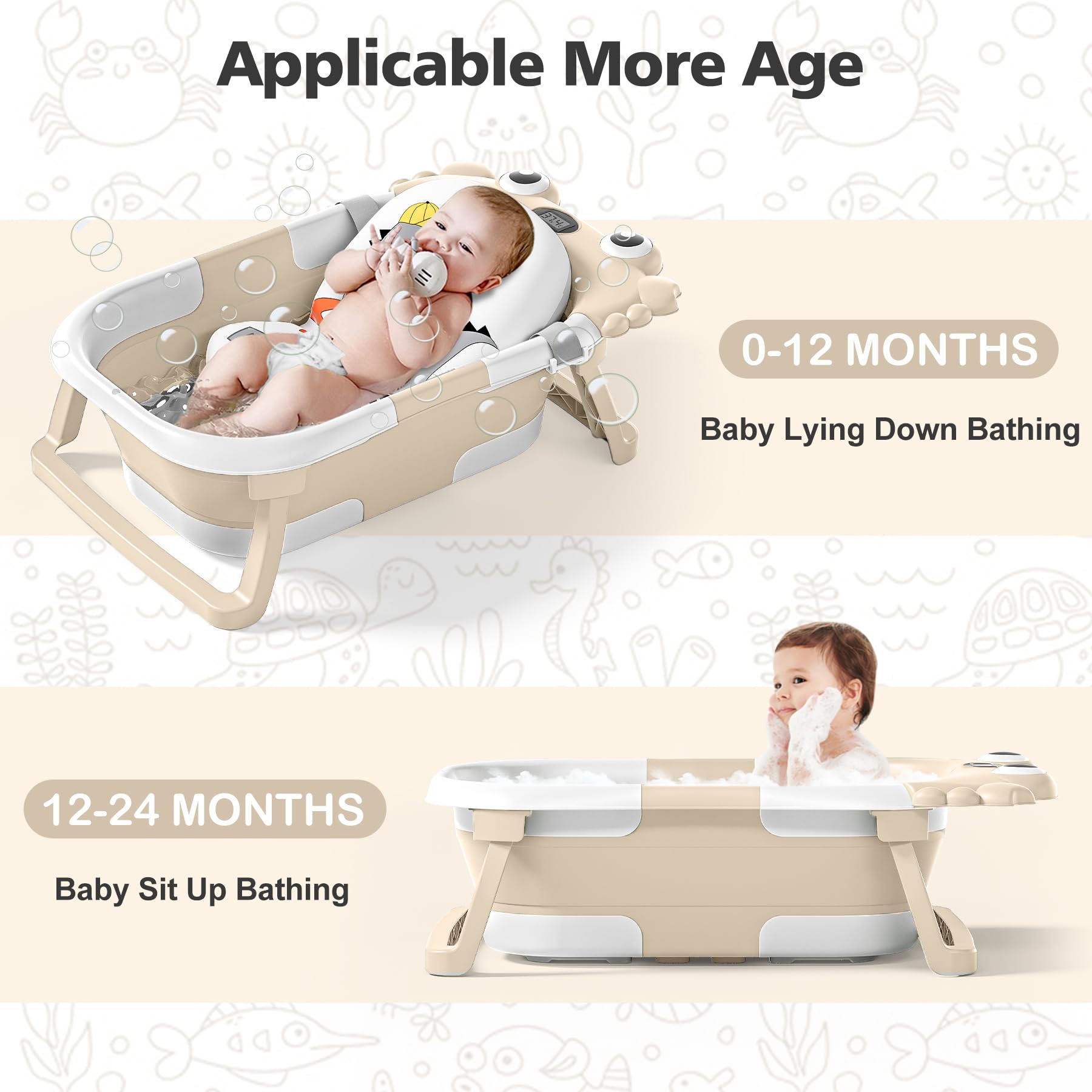 wiqins baby bath floating cushion highlights gentle neck support and secure floating comfort.