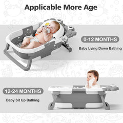 Wiqins baby bath floating cushion shows gentle head support during bath time.