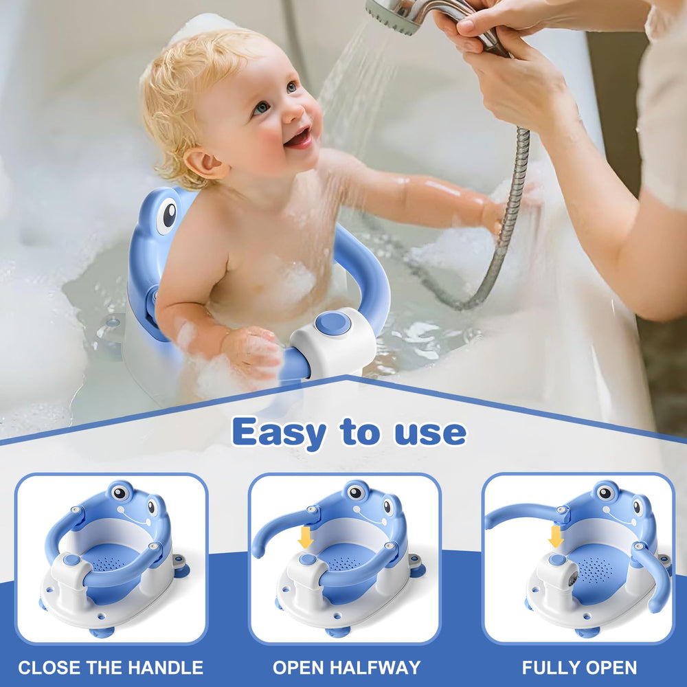 wiqins baby bath seat 360-protection with surround handrail prevents slips