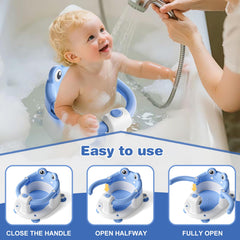 wiqins baby bath seat 360-protection with surround handrail prevents slips
