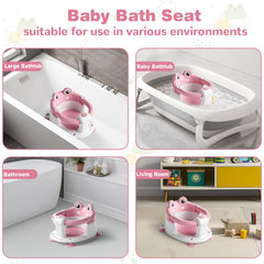 wiqins bath seat demonstrates ergonomic sitting posture that supports comfortable bathing.
