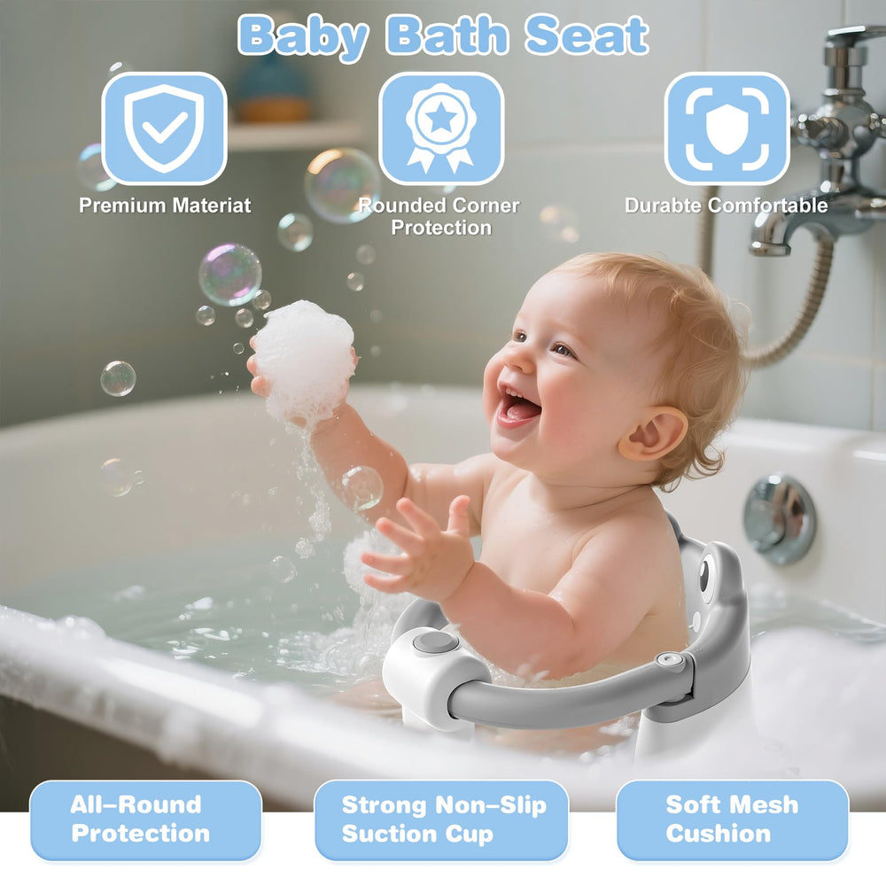 wiqins baby bath seat folded-compact design for travel