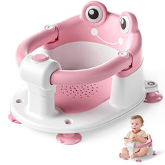 wiqins baby bath seat front view highlights ergonomic head and back support for infants.