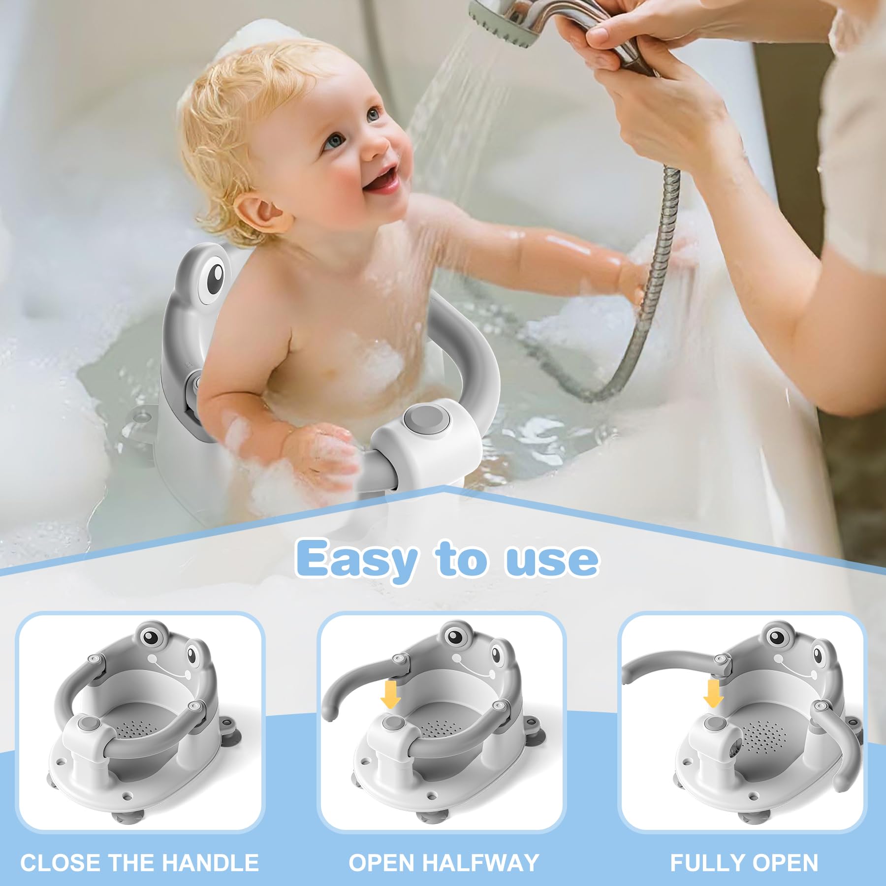 wiqins baby bath seat side view highlights stable design