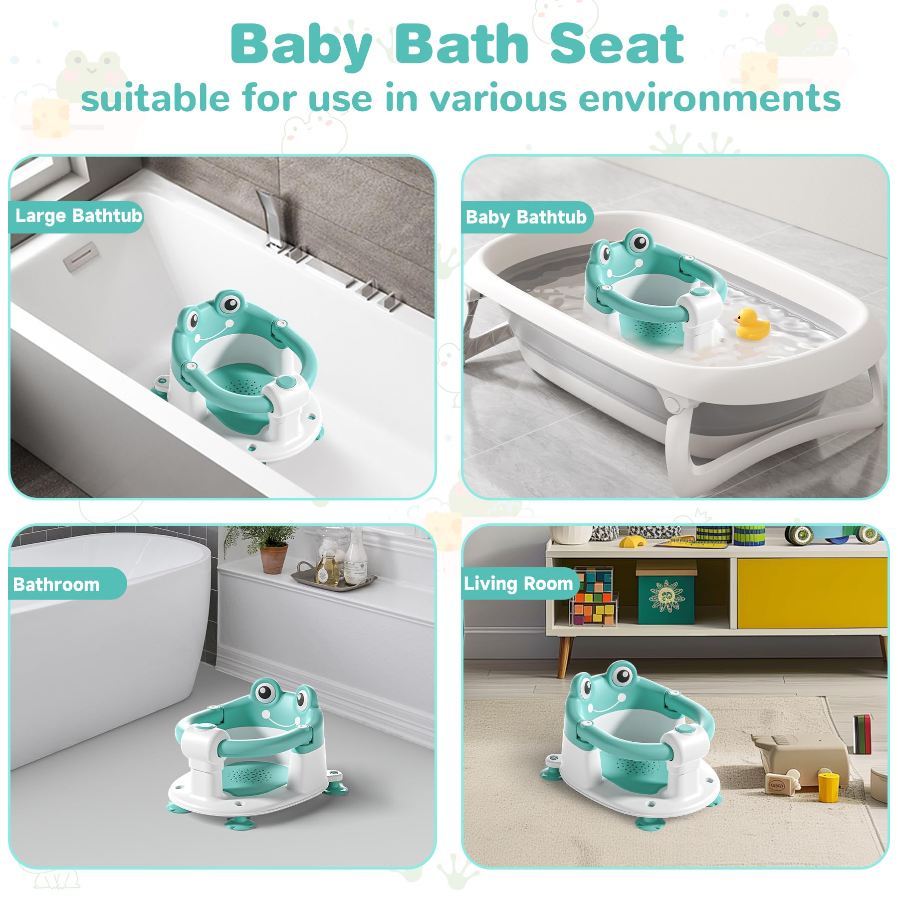 wiqins baby bath seat soft cushion provides gentle comfort and breathable support during splashes.