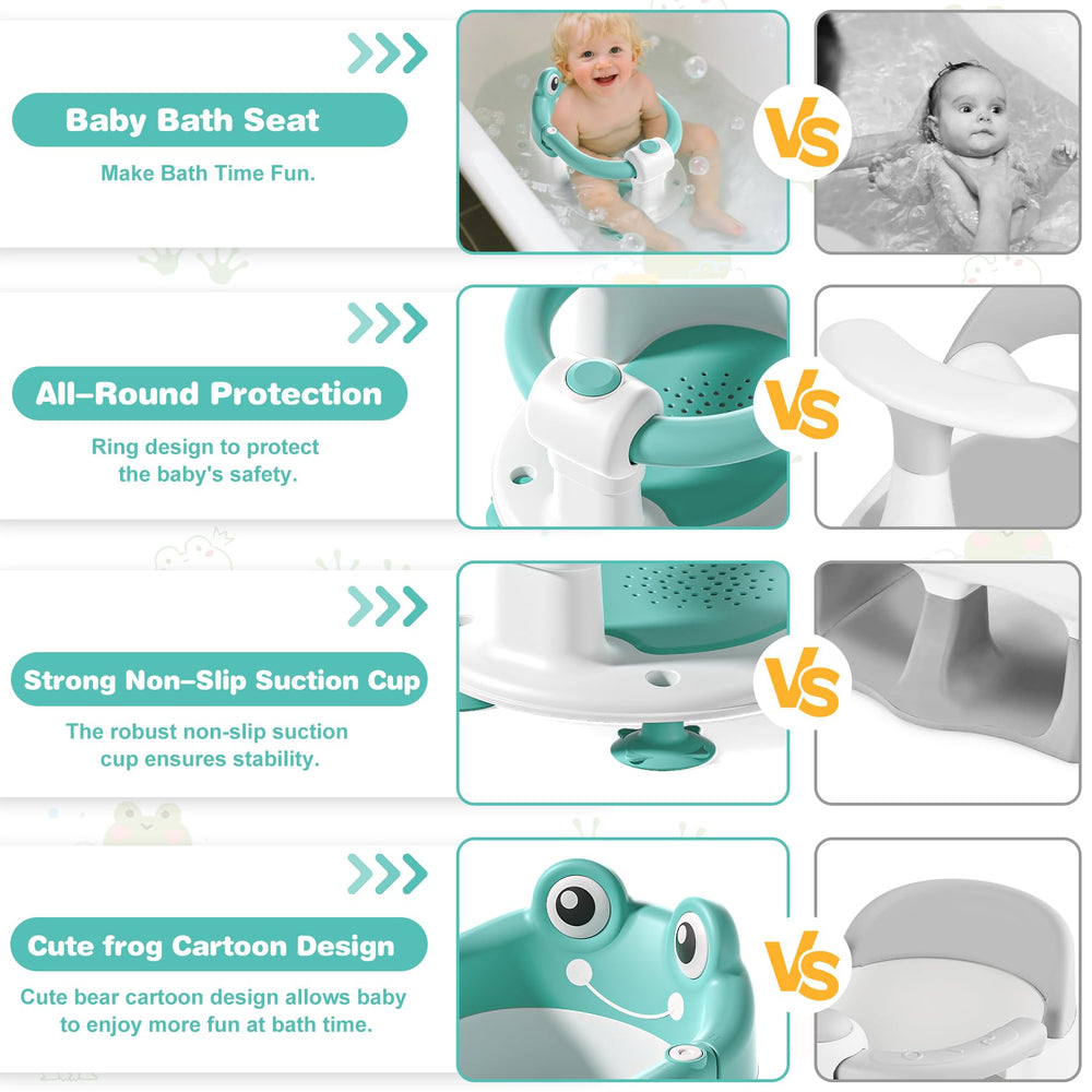 wiqins baby bath seat suction cups ensure a stable grip on smooth surfaces for worry-free baths.