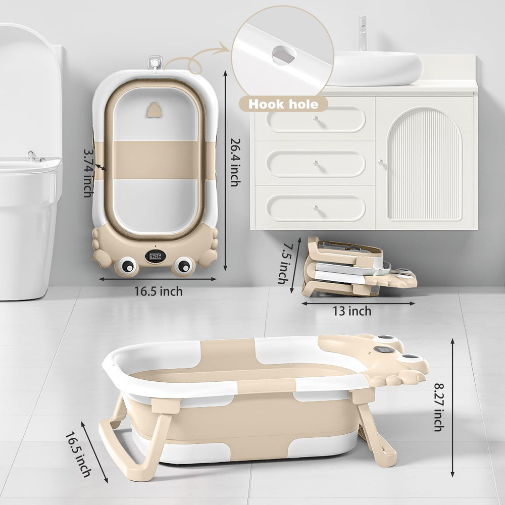 wiqins crab design adds playful baths for 0-36 months.