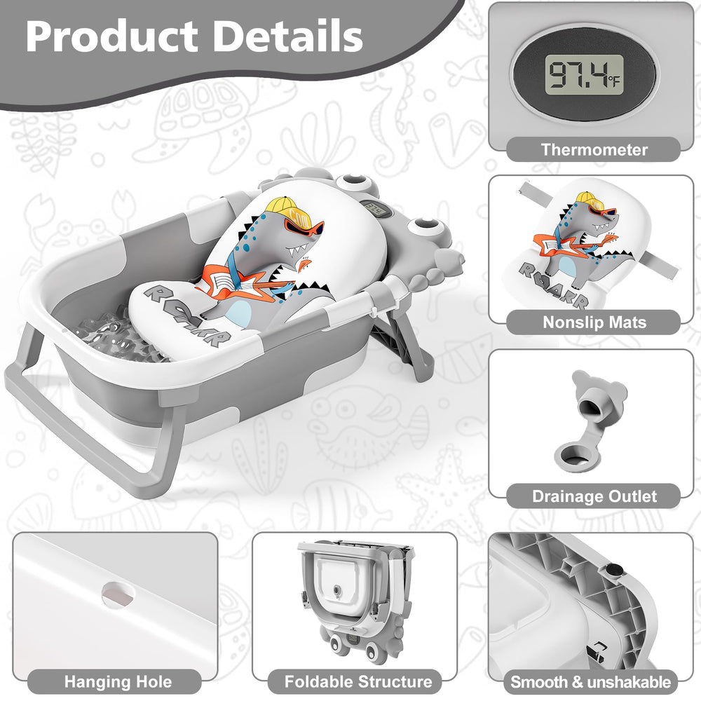 Wiqins collapsible baby bath open setup ready for quick at-home baths.