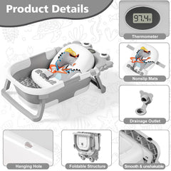 Wiqins collapsible baby bath open setup ready for quick at-home baths.