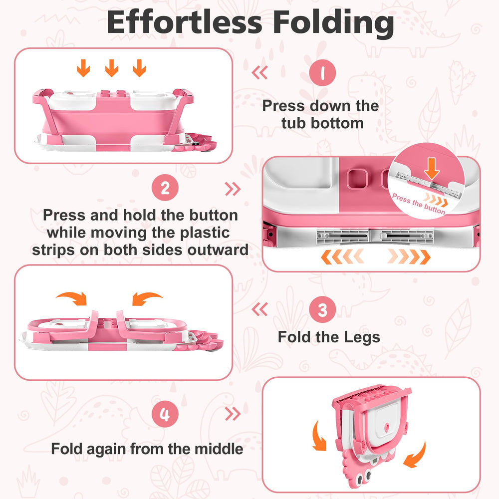 wiqins collapsible baby bathtub anti slip base ensures stable bath time on any surface.