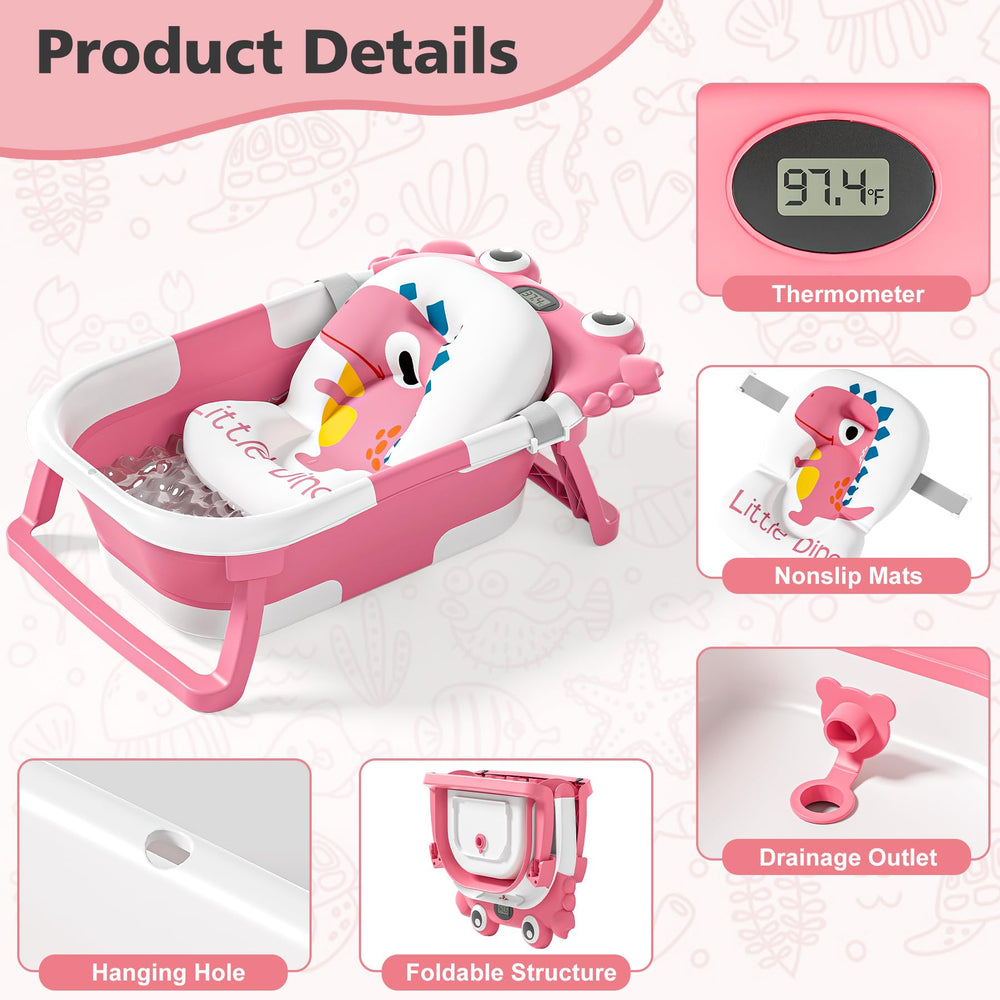 wiqins collapsible baby bathtub assembly setup enables quick daily bath setup.
