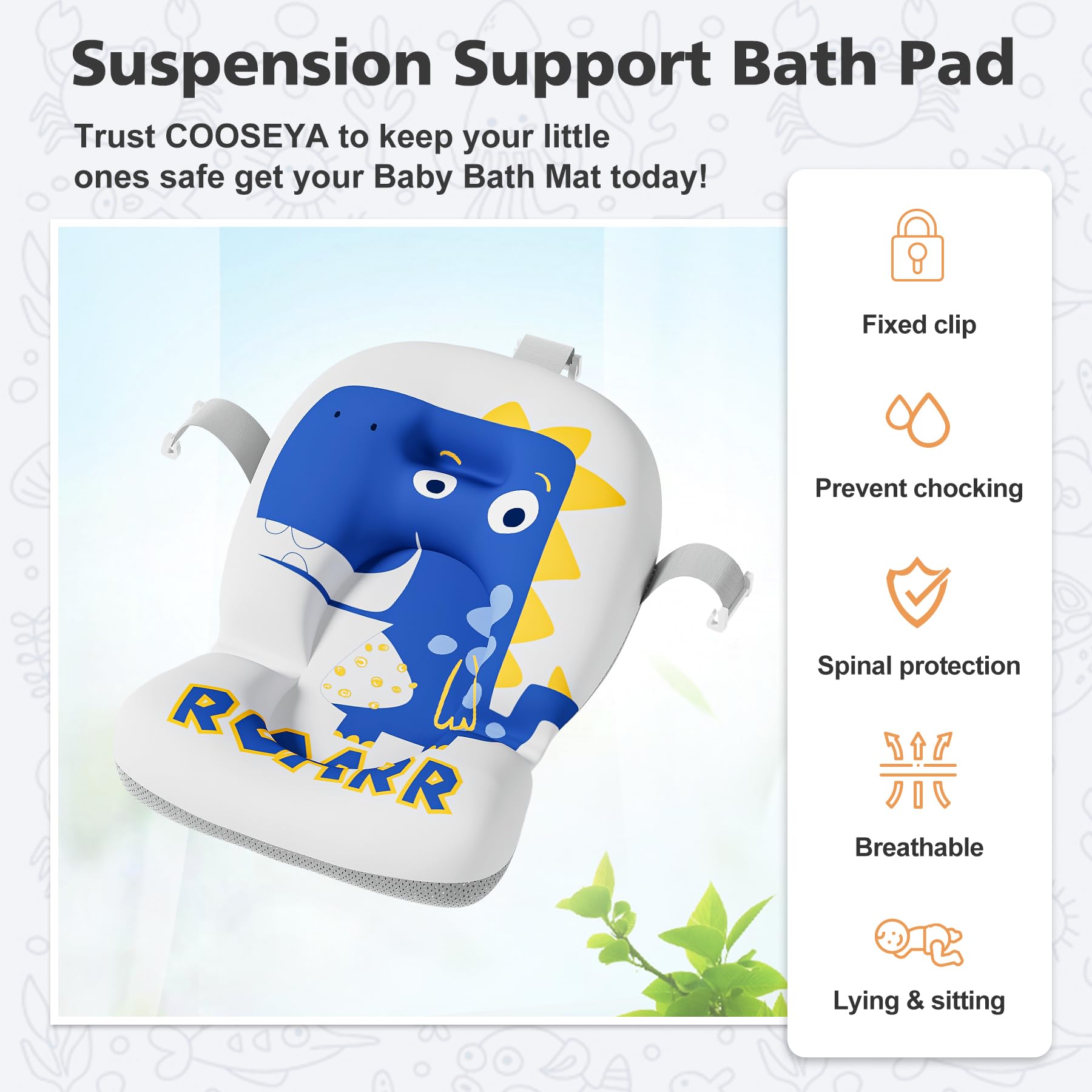 wiqins collapsible baby bathtub with dinosaur and crab playful design