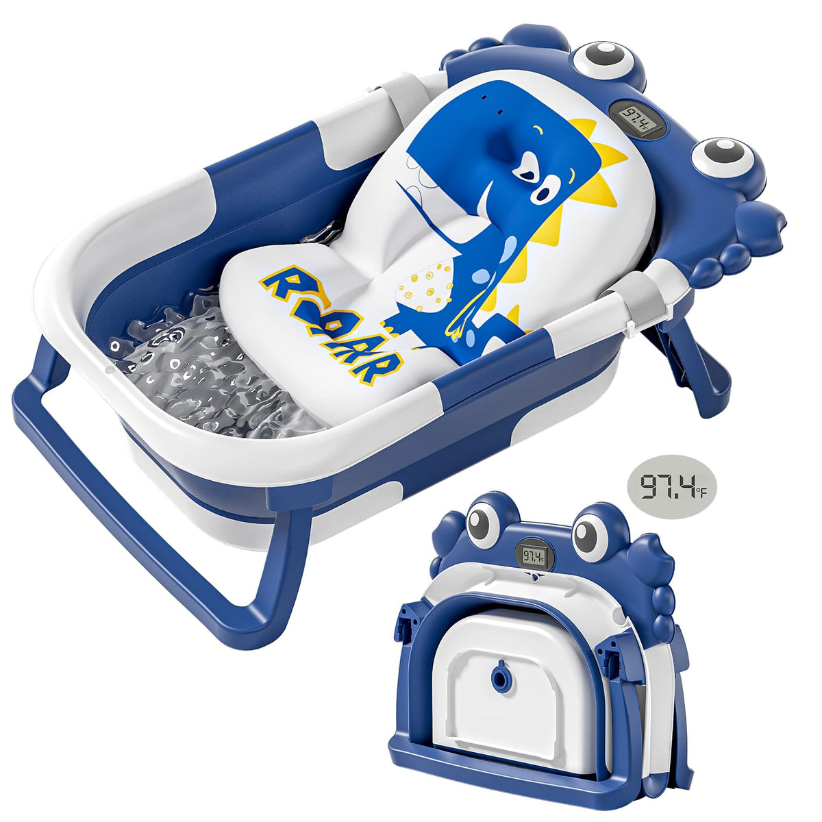wiqins collapsible baby bathtub folded design showing compact storage and portability