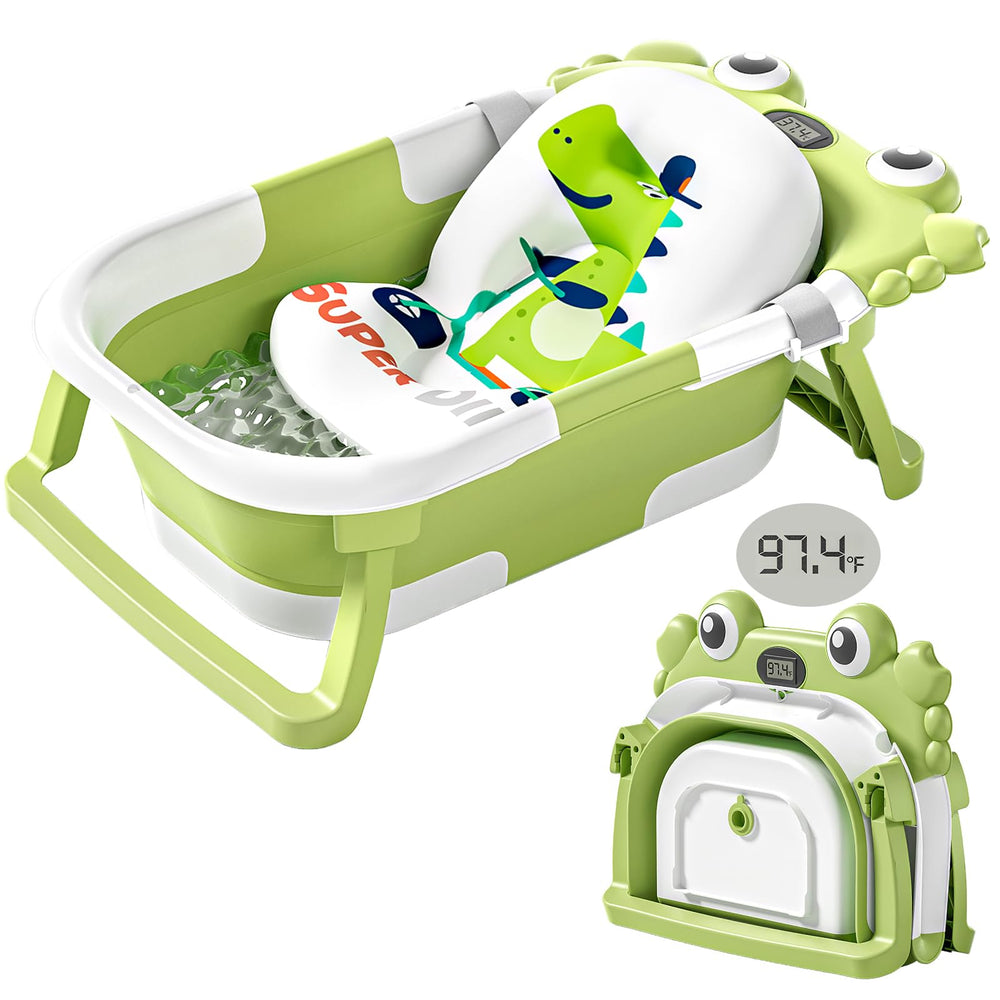 wiqins collapsible baby bathtub folded for compact travel storage