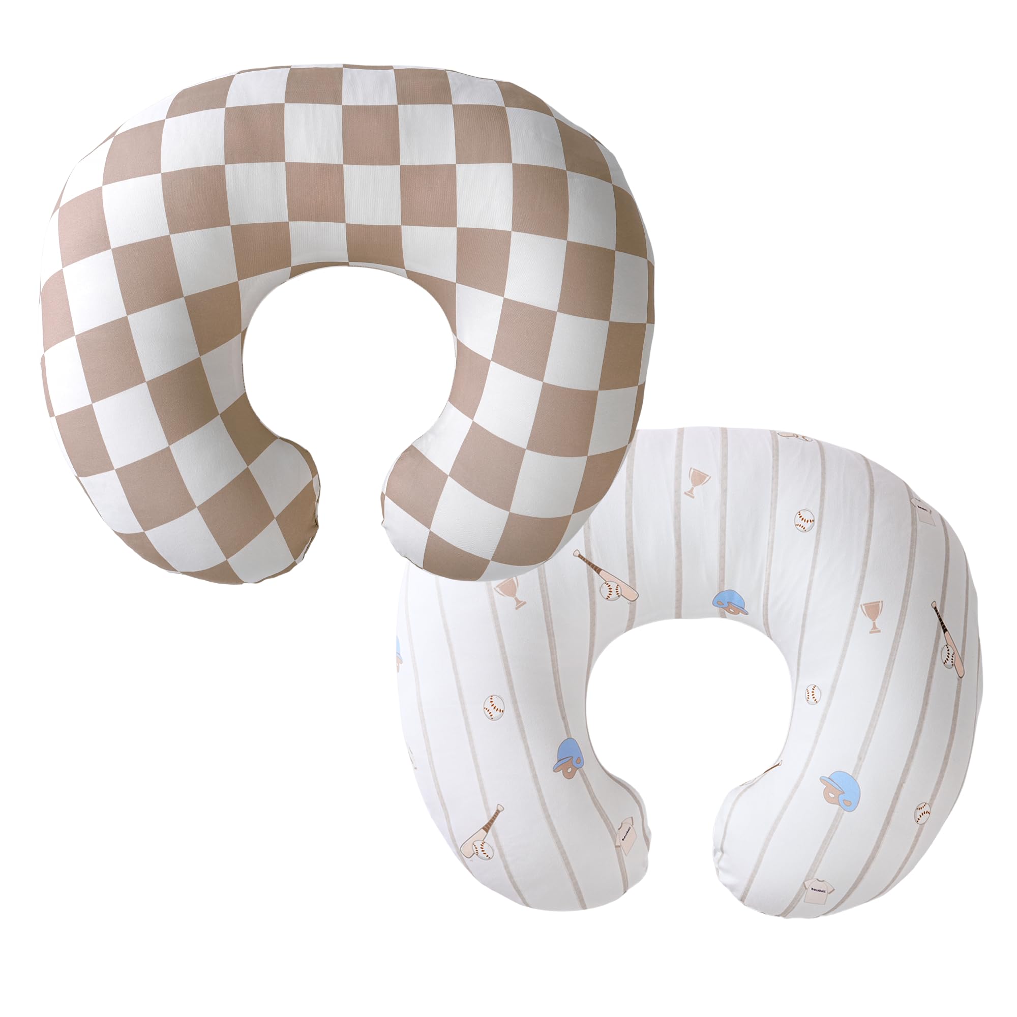 Wirein baseball-pattern pillow cover in soft fabric for comfortable feeding sessions.