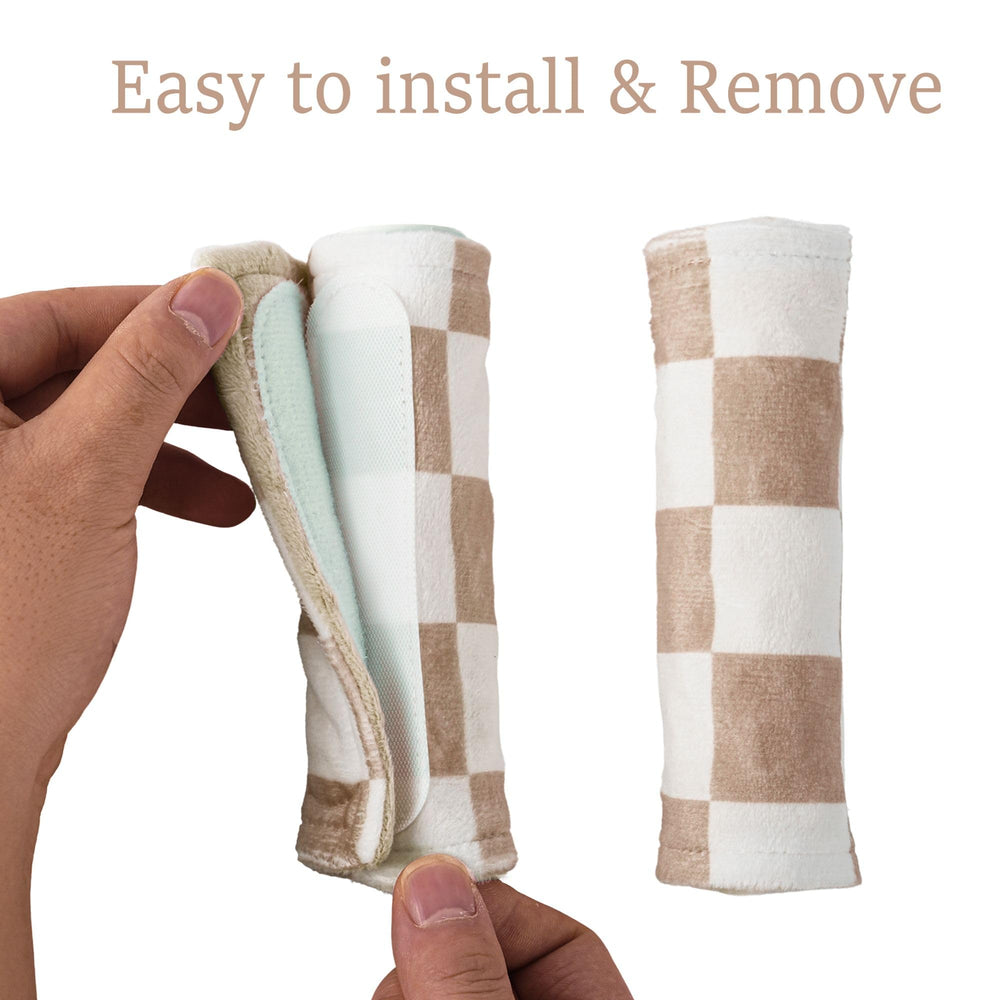 Wirein strap covers with hook-loop closure for easy fit