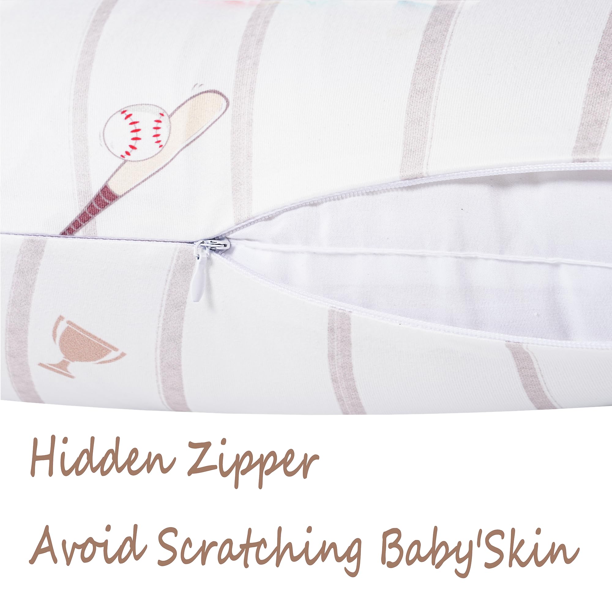Wirein concealed zipper pillow cover for skin-friendly use during feeds.