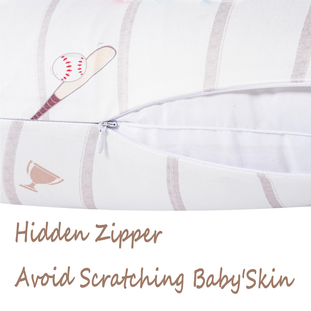 Wirein concealed zipper pillow cover for skin-friendly use during feeds.