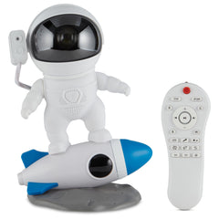 Wireless Express Rocket Man star projector on wall creates immersive galaxy ambiance.