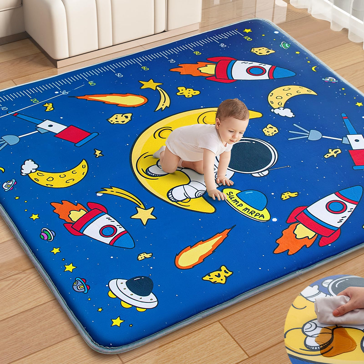 Wirhao Astron baby play mat laid on floor for safe crawling