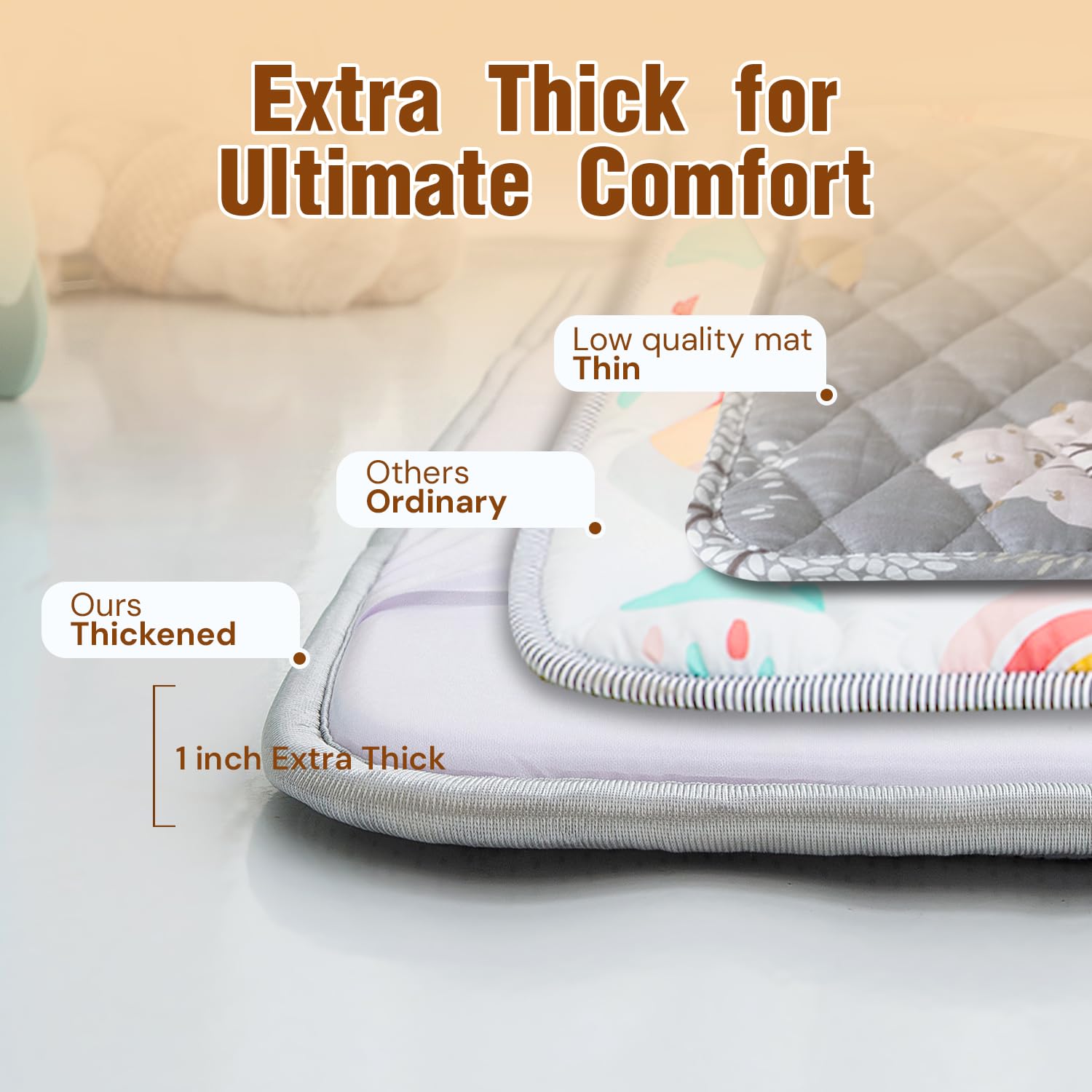 Wirhao baby play mat vacuum-packed for easy expansion after unpacking.
